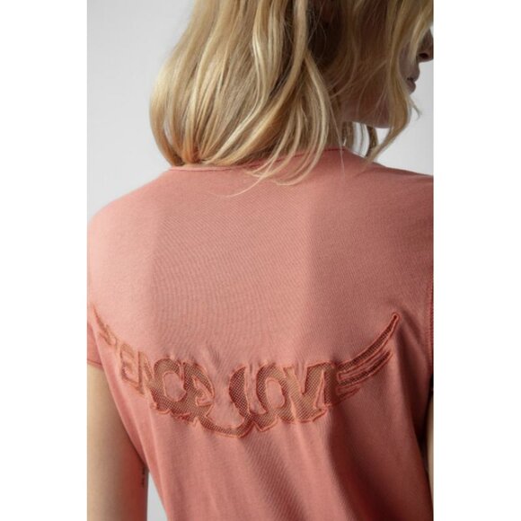 Zadig & Voltaire Peace Love Fishnet Tee Litchi ( XS ) - Picture 3 of 5